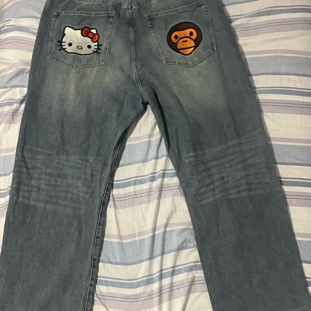 Bape x hello kitty jeans